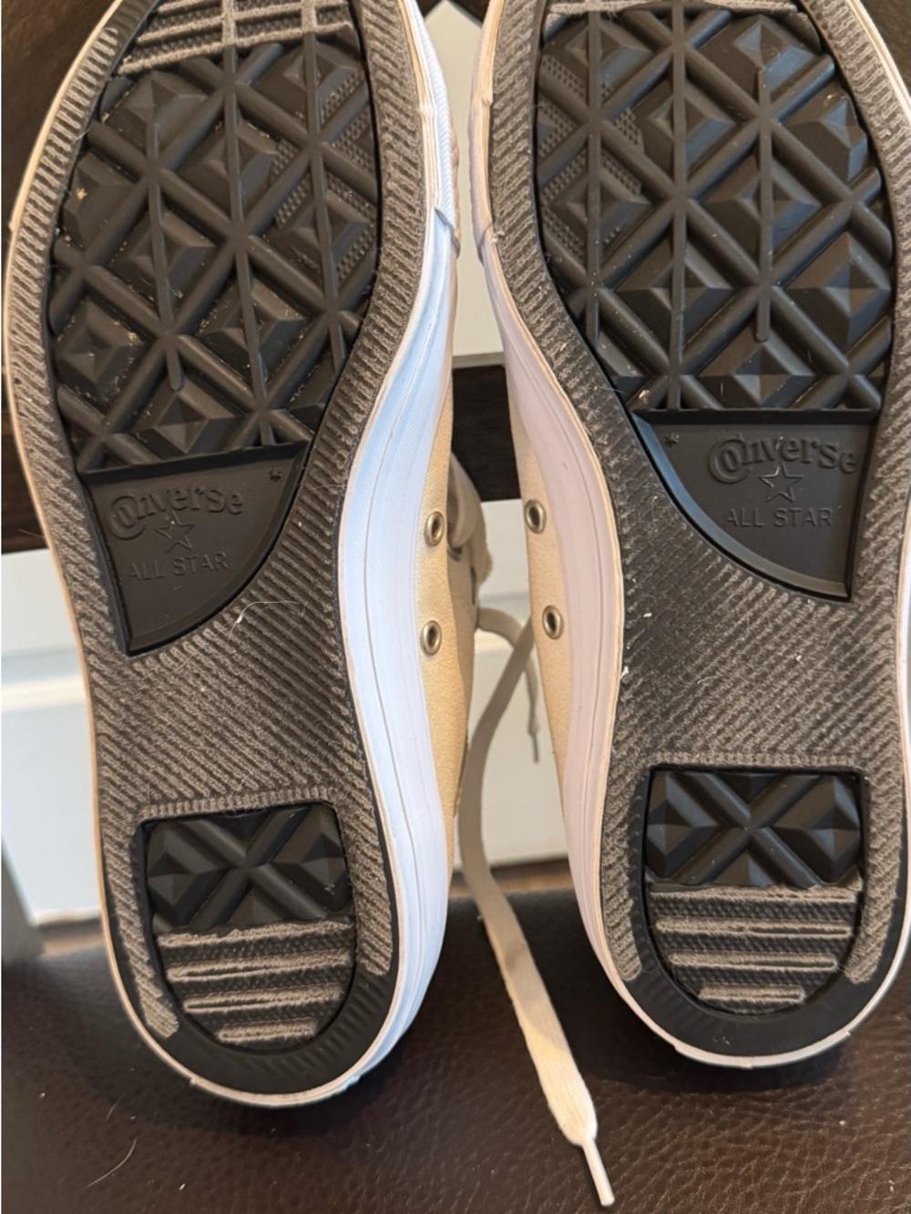 White High-Top Canvas Sneakers with Metallic Silver Toes - Picture 7 of 7